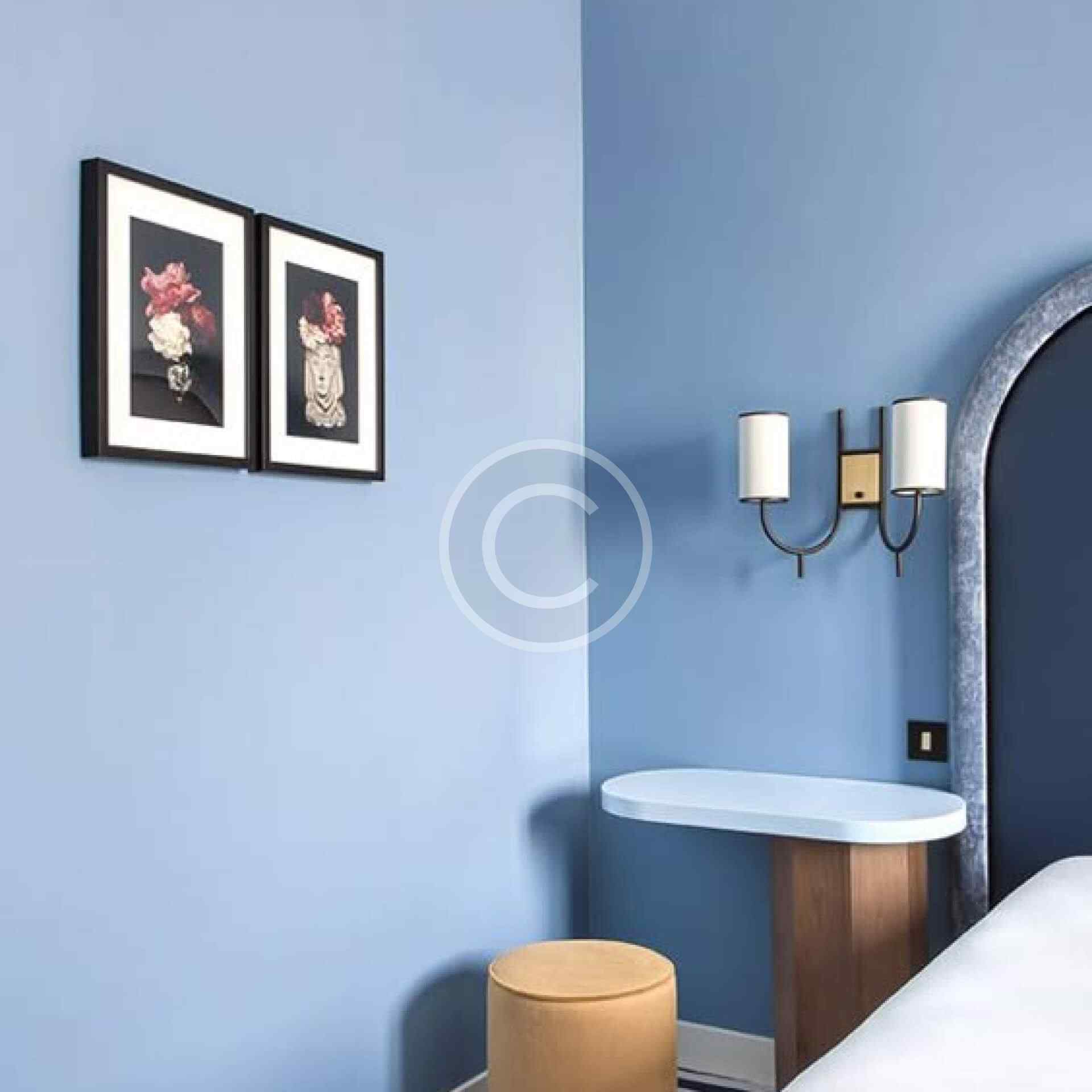 Blue modern bedroom